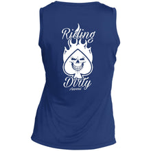 Load image into Gallery viewer, Riding Dirty Apparel | LST352 Ladies&#39; Sleeveless V-Neck Performance Tee | Women&#39;s Biker T-Shirts
