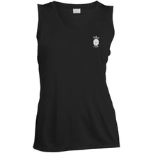 Load image into Gallery viewer, Riding Dirty Apparel | LST352 Ladies&#39; Sleeveless V-Neck Performance Tee | Women&#39;s Biker T-Shirts

